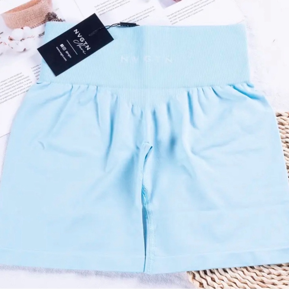 Pastel Blue Pro Seamless Shorts - NVGTN (navigation) - Picture 4 of 4